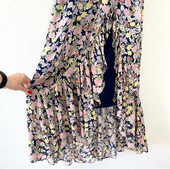 NWT Yumi Kim Andrea Puff Sleeve Ruffle Hem Midi Dress in Laguna Breeze M… - Picture 6 of 12